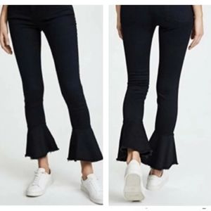 Frame Denim Black Wash Skinny Flare ruffle Jeans Size 29